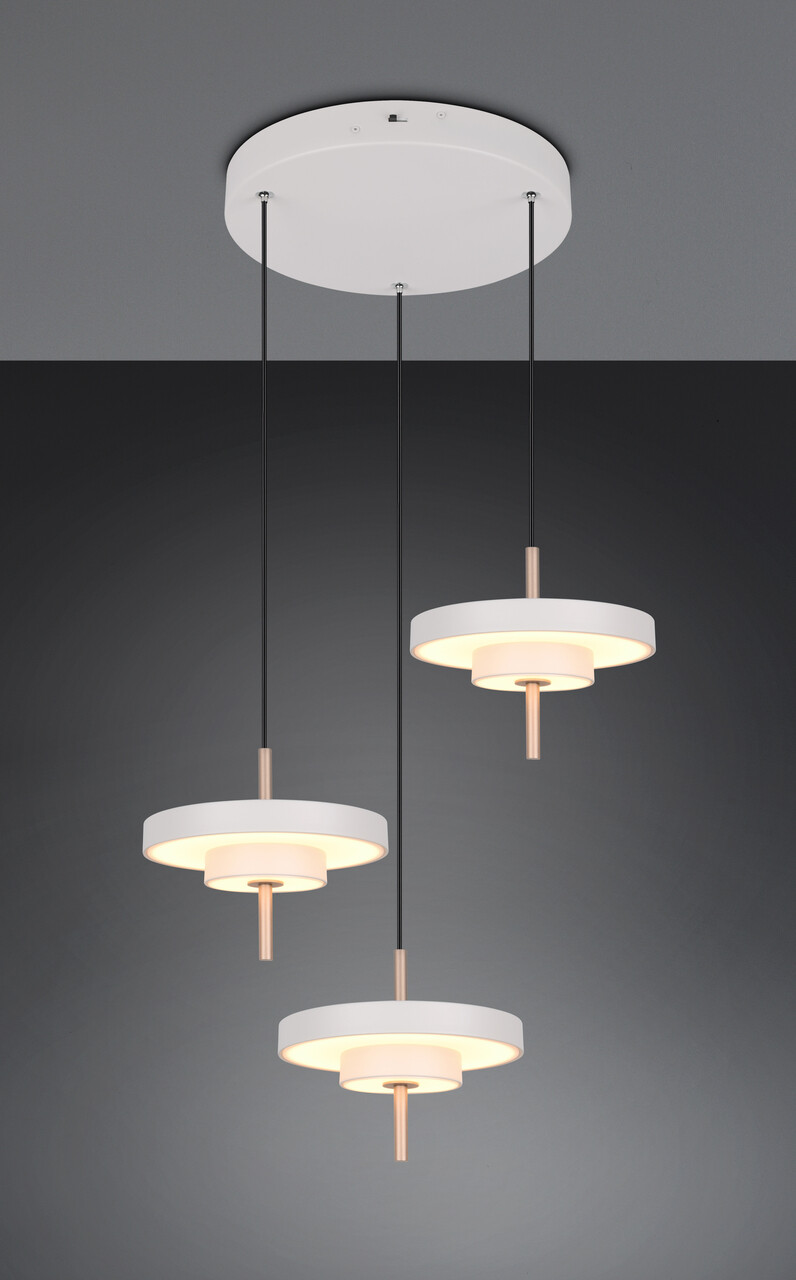Lustra Keaton, TRIO, 45x150 cm, 10W, 1x SMD, metal, gri/auriu - imagine 7
